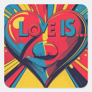 Sticker Carré L'amour est...