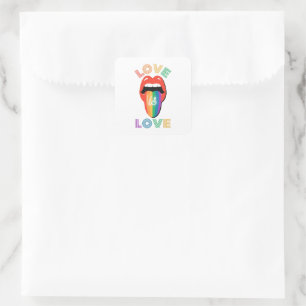 Sticker Carré L'amour est amour Cool amusant LGBTQ Pride Mois