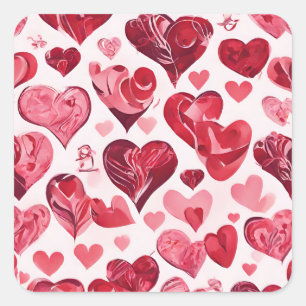 Sticker Carré L'amour est dans le design Air- coeur