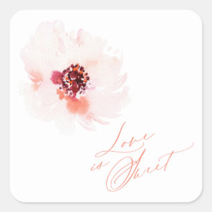 Sticker Carré L'amour est doux – Romantique