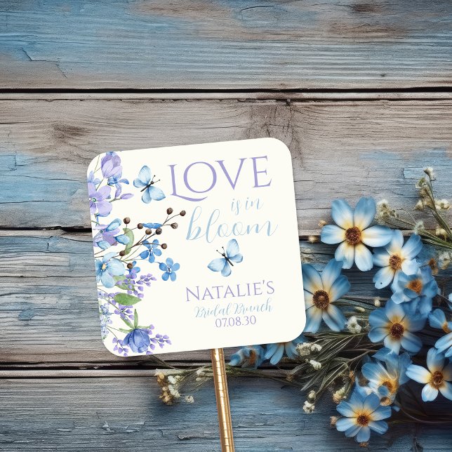 Sticker Carré L'Amour Est En Fleur Fleur sauvage Fête des mariée (Créateur téléchargé)