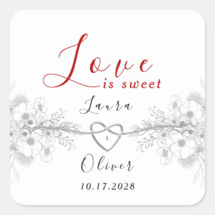 Sticker Carré L'amour est la faveur du mariage doux