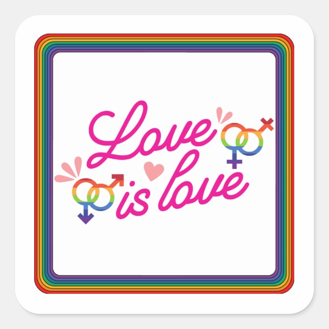 Sticker Carré "L'amour est l'amour" (Devant)