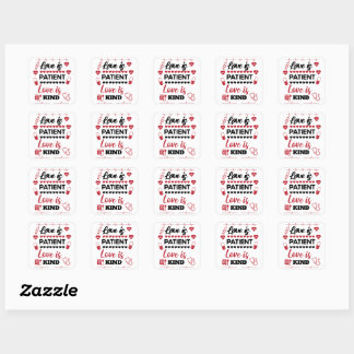Sticker Carré L'amour est l'amour du patient est gentil