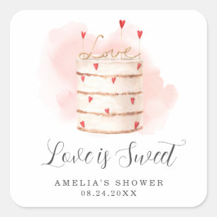 Sticker Carré L'amour est une Fête des mariées douce