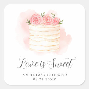 Sticker Carré L'amour est une Fête des mariées douce