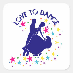 Sticker Carré L'amour pour la danse