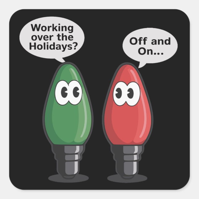 Sticker Carré Lampe de plaisanterie de Noël En marche (Devant)