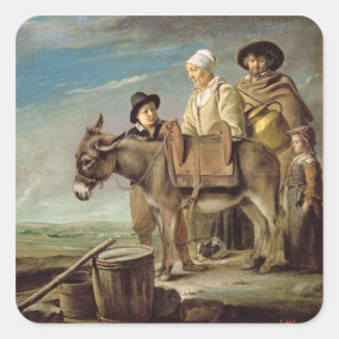 Sticker Carré L'âne (huile sur la toile)