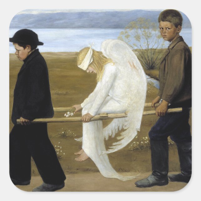 Sticker Carré L'ange blessé (Devant)