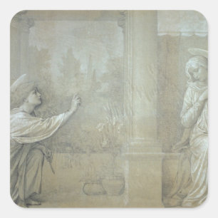 Sticker Carré L'Annonciation, dessin préparatoire pour le Capp