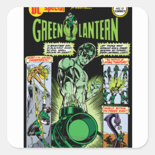 Sticker Carré Lanterne verte - Comic vert ombragé