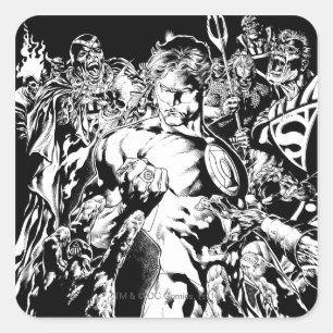 Sticker Carré Lanterne verte entourée