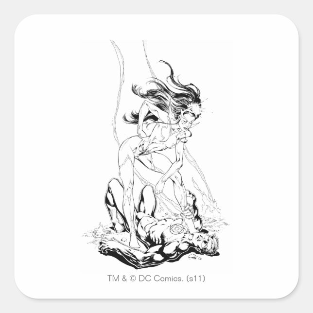 Sticker Carré Lanterne verte et saphir étoile (Devant)