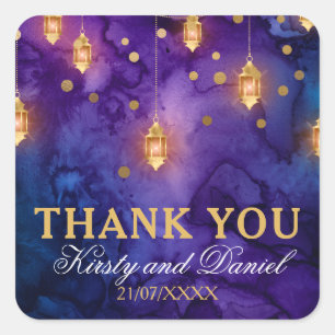 Sticker Carré Lanternes de nuit Mystic Marrakesh & Bokeh Mariage