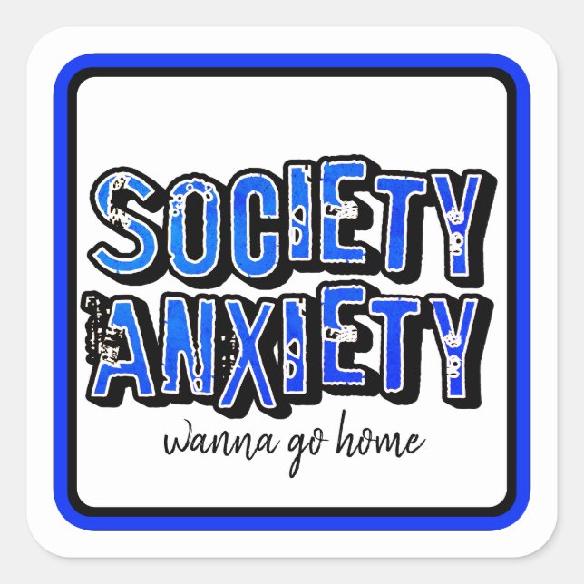 Sticker Carré L'anxiété de la société (Devant)