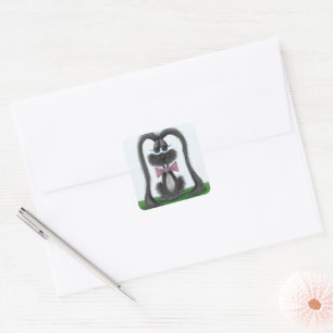 Sticker Carré Lapin adorable Lapin lapin