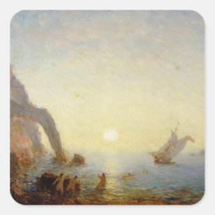 Sticker Carré L'appel des sirènes (huile sur toile)