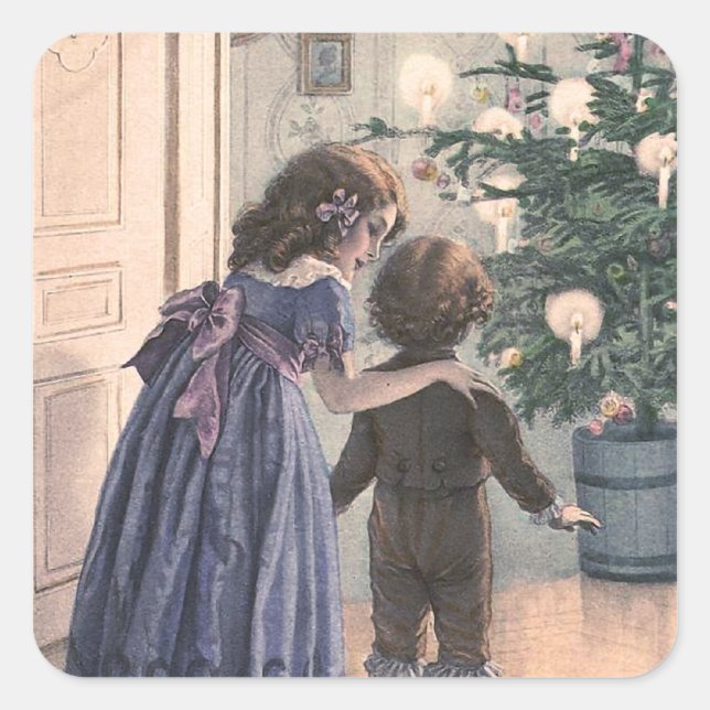 Sticker Carré "L'arbre de Noël" (Devant)
