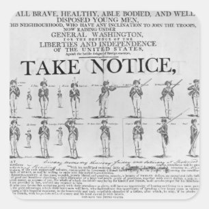 Sticker Carré L'armée américaine Recrutant montrant de diverse