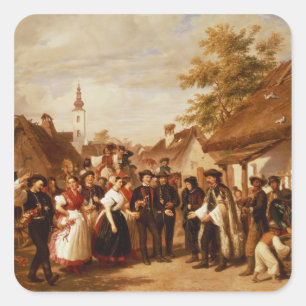 Sticker Carré L'arrivée de la mariée, 1856