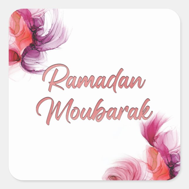 Sticker Carré L'art islamique du Ramadan Moubarak (Devant)