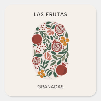 Sticker Carré Las Frutas : Granadas - Marché aux grenades