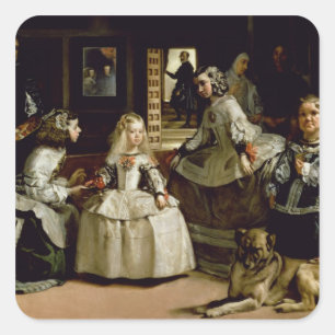 Sticker Carré Las Meninas détail de la moitié inférieure représe