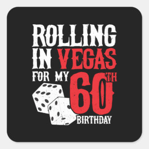 Sticker Carré Las Vegas 60th Birthday Party