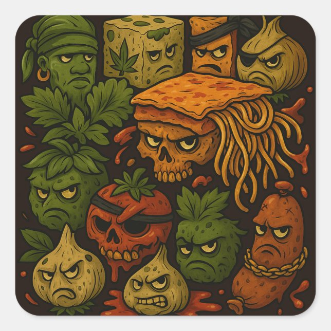 Sticker Carré Lasanghetti's The Gang (Devant)