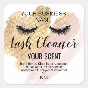 Sticker Carré lash nettoyeur or rousse rose classique carré squa