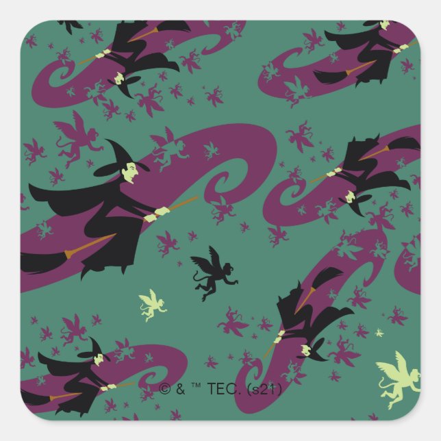 Sticker Carré L'Assistant D'Oz™ | Motif Wicked Witch™ (Devant)