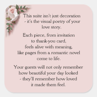 Sticker Carré Lasting Impression -  Pink Roses & Doves