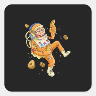Sticker Carré L'astronaute Monkey Space