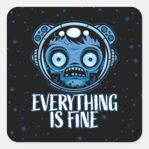 Sticker Carré L'astronaute zombie va bien