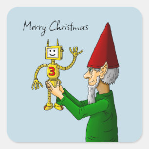 Sticker Carré L'atelier Elfe du Père Noël