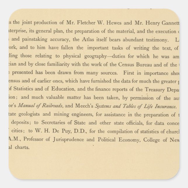 Sticker Carré L'atlas statistique de Scribner (Devant)