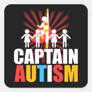 Sticker Carré L'autisme est ma super puissance Superhero Sensibi