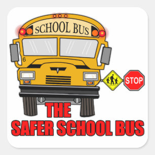 Sticker Carré L'autobus scolaire plus sûr
