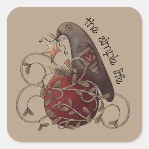 Sticker Carré L'autocollant de corneille Simple Life Country