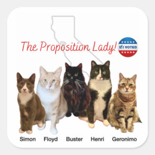 Sticker Carré L'Autocollant De Proposition Lady - Avec Kitties !