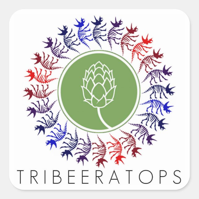 Sticker Carré L'autocollant des Lumières de TriBEERatops (Devant)