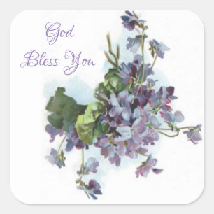 Sticker Carré Lavande Violet Violet Fleurs Floral Pastel