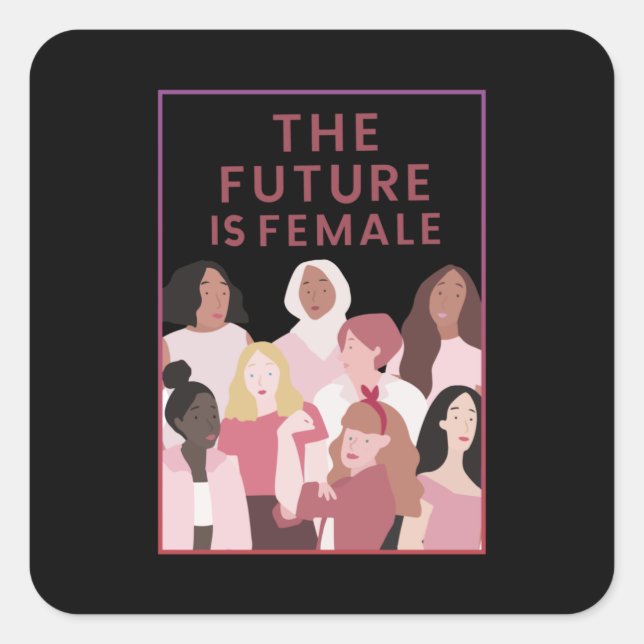 Sticker Carré L'avenir est féminin (Devant)