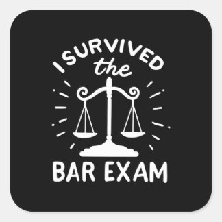 Sticker Carré L'Avocat A Survécu À L'Examen Bar