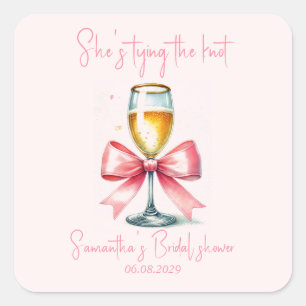 Sticker Carré Lavoir de mariage rose Coquette