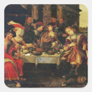 Sticker Carré Lazarre au Tableau d'homme riche, 1618 (huile sur