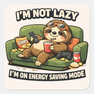 Sticker Carré Lazy Level: Expert