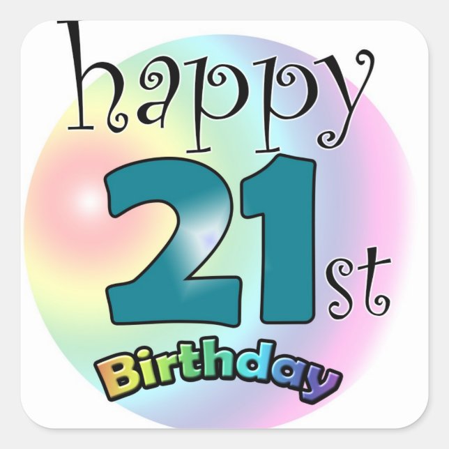 Sticker Carré Le 21e anniversaire (Devant)