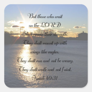 Sticker Carré Le 40:31 d'Isaïe… s'envole comme des aigles…